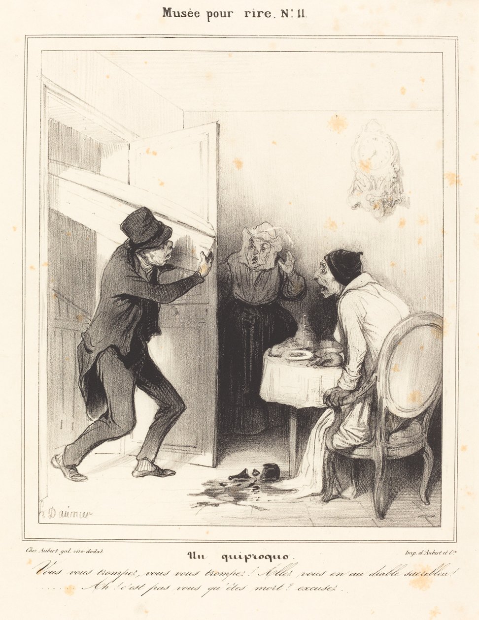 Nieporozumienie - mylisz się... idź... do piekła... autorstwa Honoré Daumier