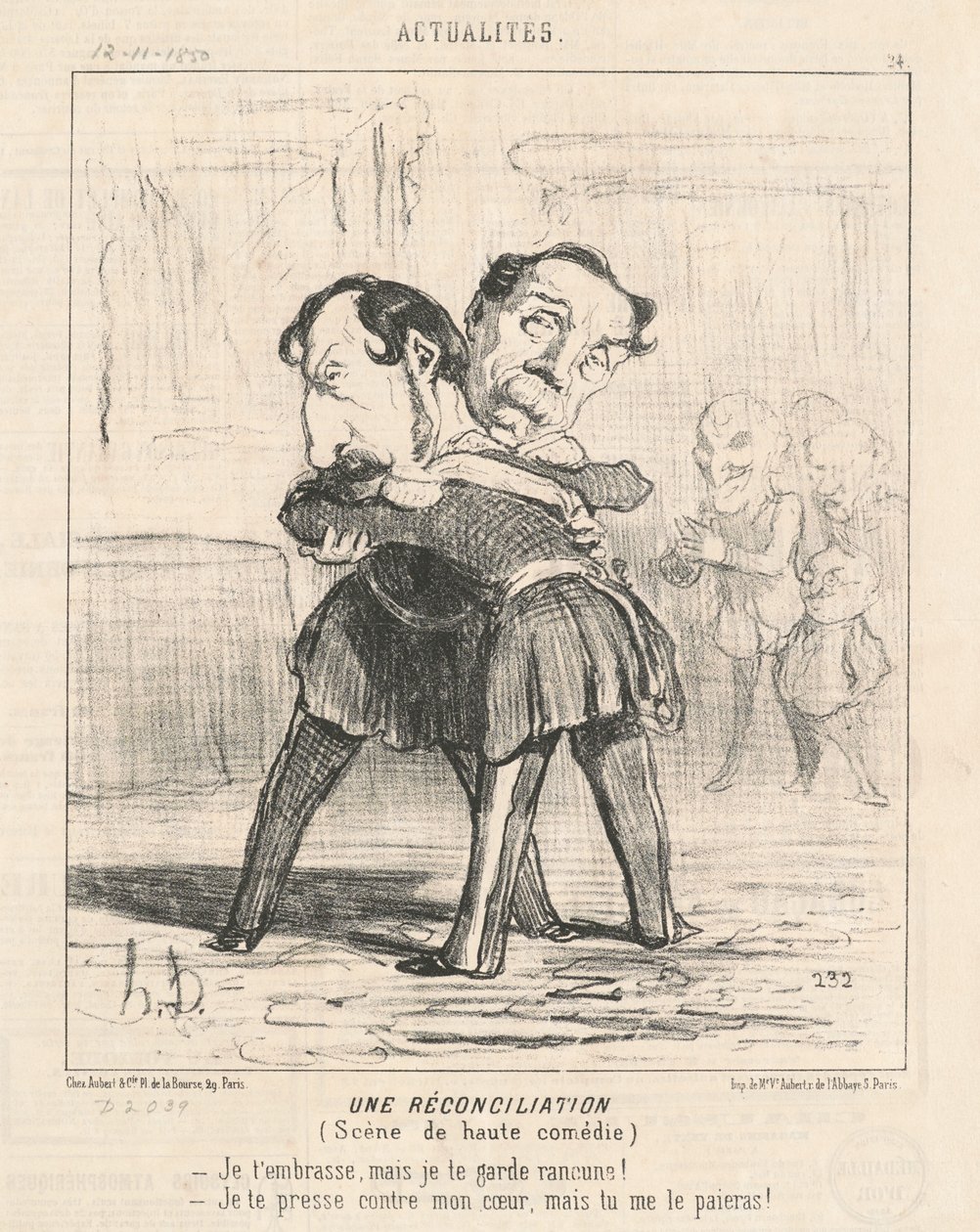 Pojednanie, scena wysokiej komedii... autorstwa Honoré Daumier