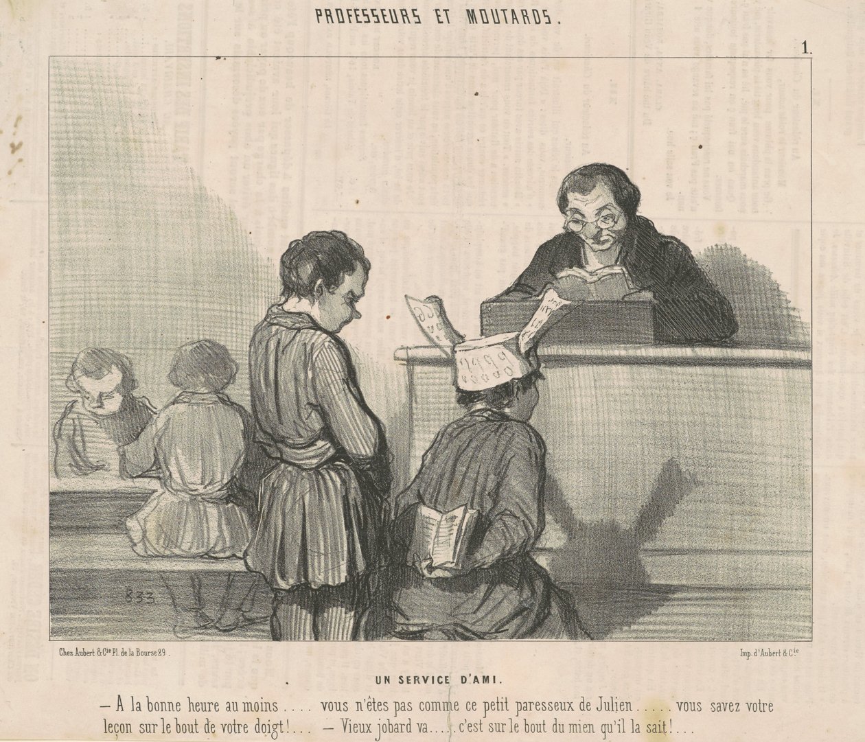 Miła obsługa autorstwa Honoré Daumier