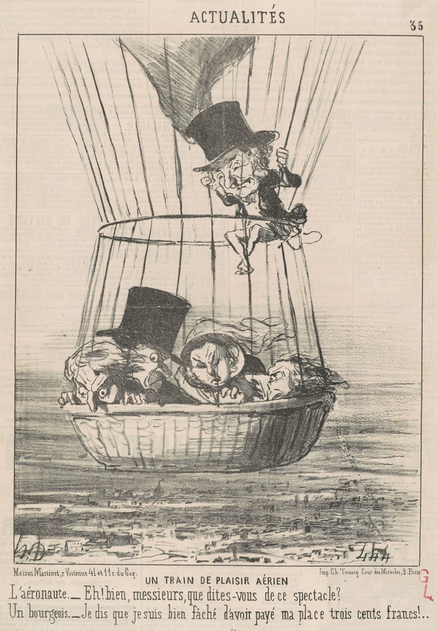 Powietrzny pociąg rekreacyjny autorstwa Honoré Daumier