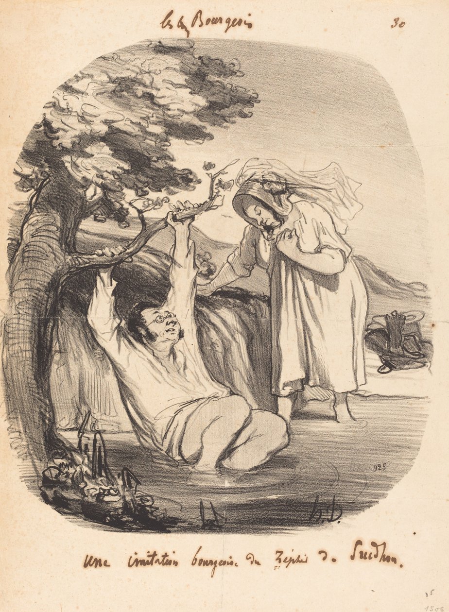Burżuazyjna imitacja Zefiru autorstwa Prudhona autorstwa Honoré Daumier