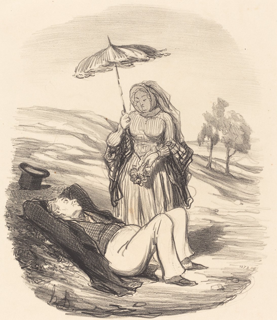 Spacer małżeński autorstwa Honoré Daumier