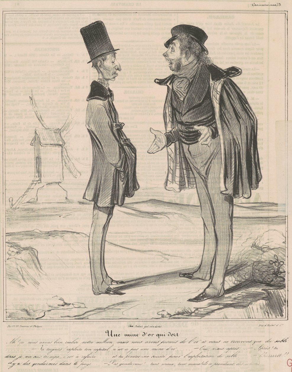 Uśpiona kopalnia złota autorstwa Honoré Daumier