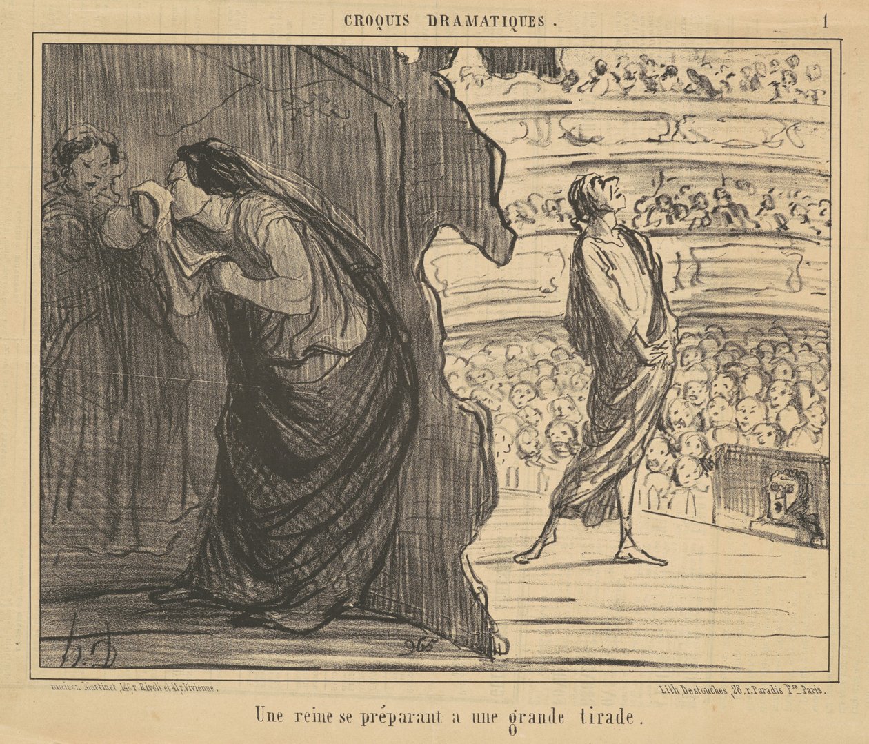 Królowa szykująca się na wielką tyradę autorstwa Honoré Daumier