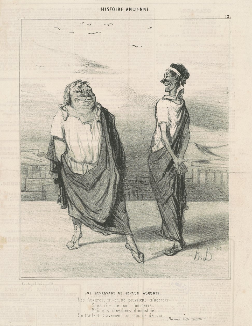 Spotkanie jouyeauz augurs autorstwa Honoré Daumier