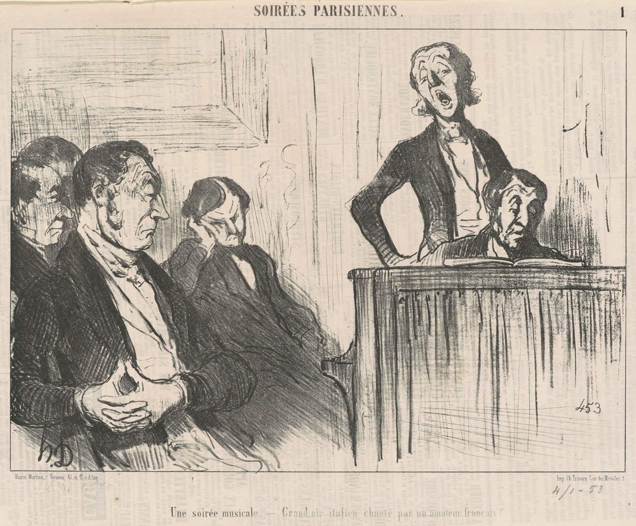 Muzyczny wieczór autorstwa Honoré Daumier