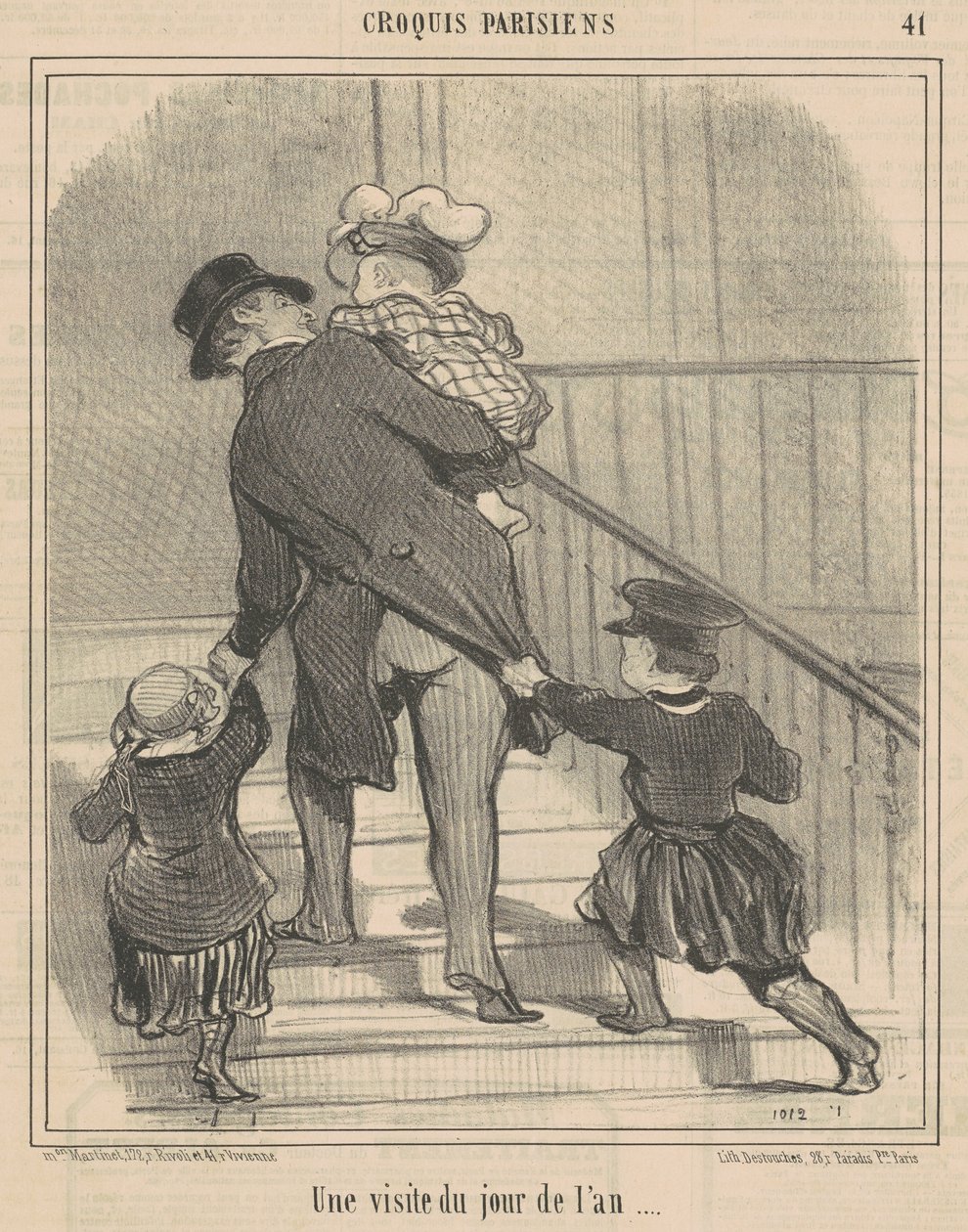 Wizyta noworoczna autorstwa Honoré Daumier