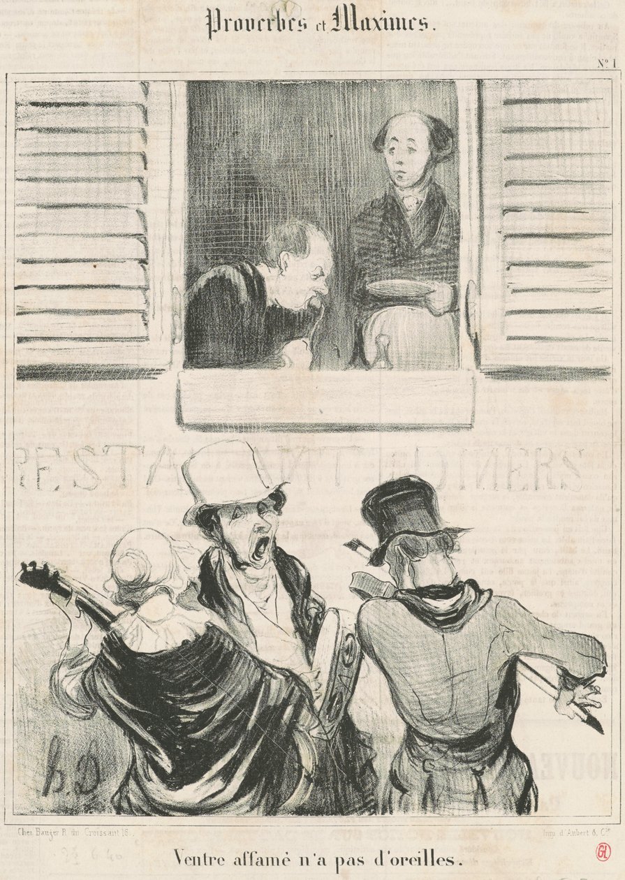 głodny brzuch nie ma uszu autorstwa Honoré Daumier