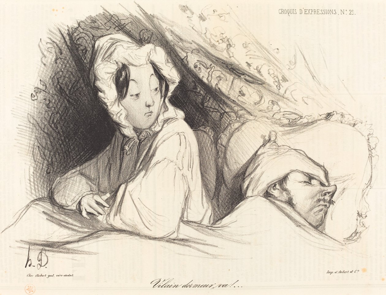 Niegrzeczny śpioch, idź! autorstwa Honoré Daumier