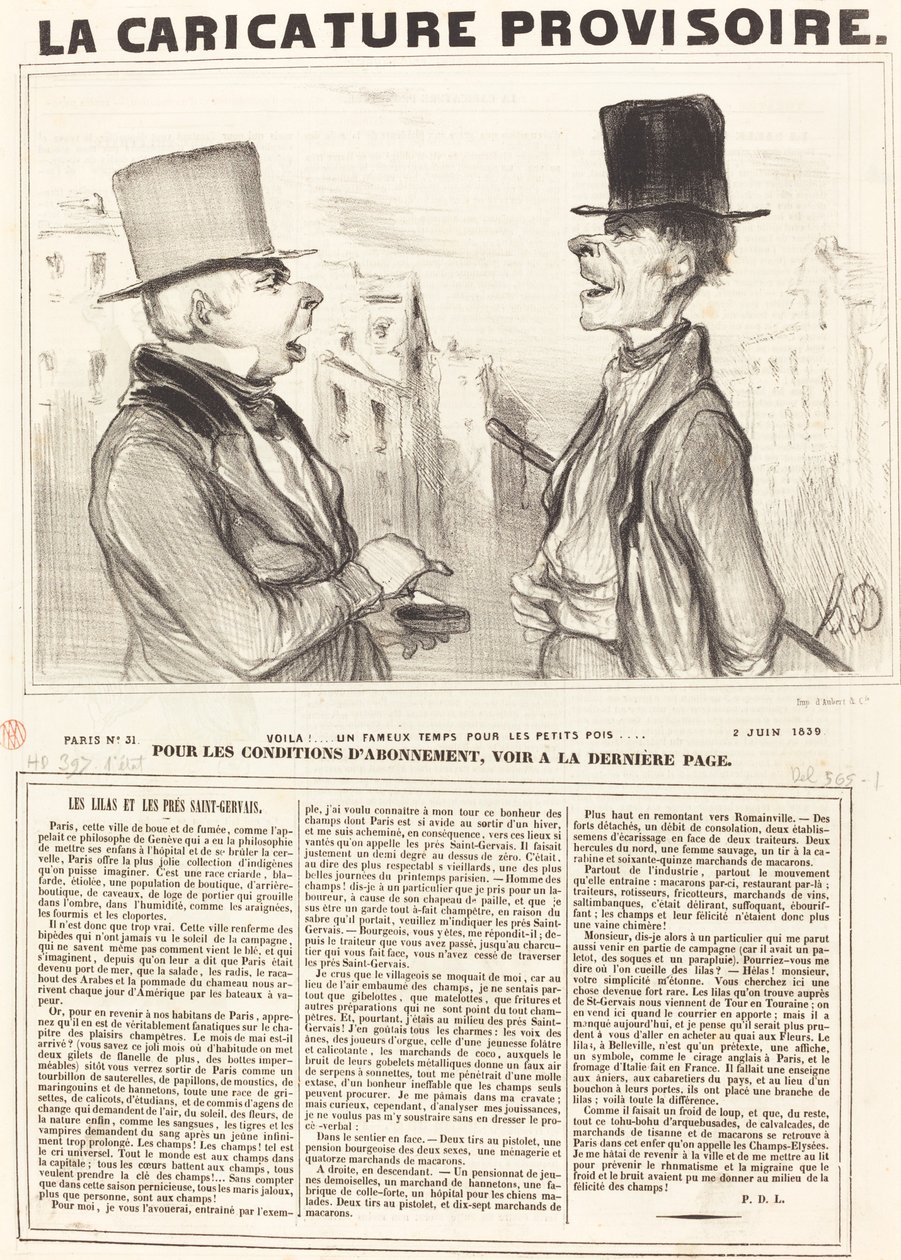 Voila!... słynny czas na groszek... autorstwa Honoré Daumier
