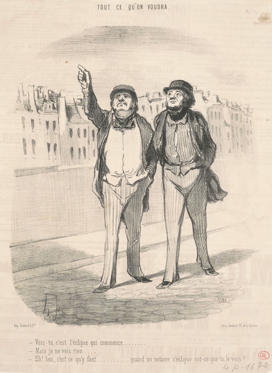 Widzisz, zaczyna się zaćmienie... autorstwa Honoré Daumier