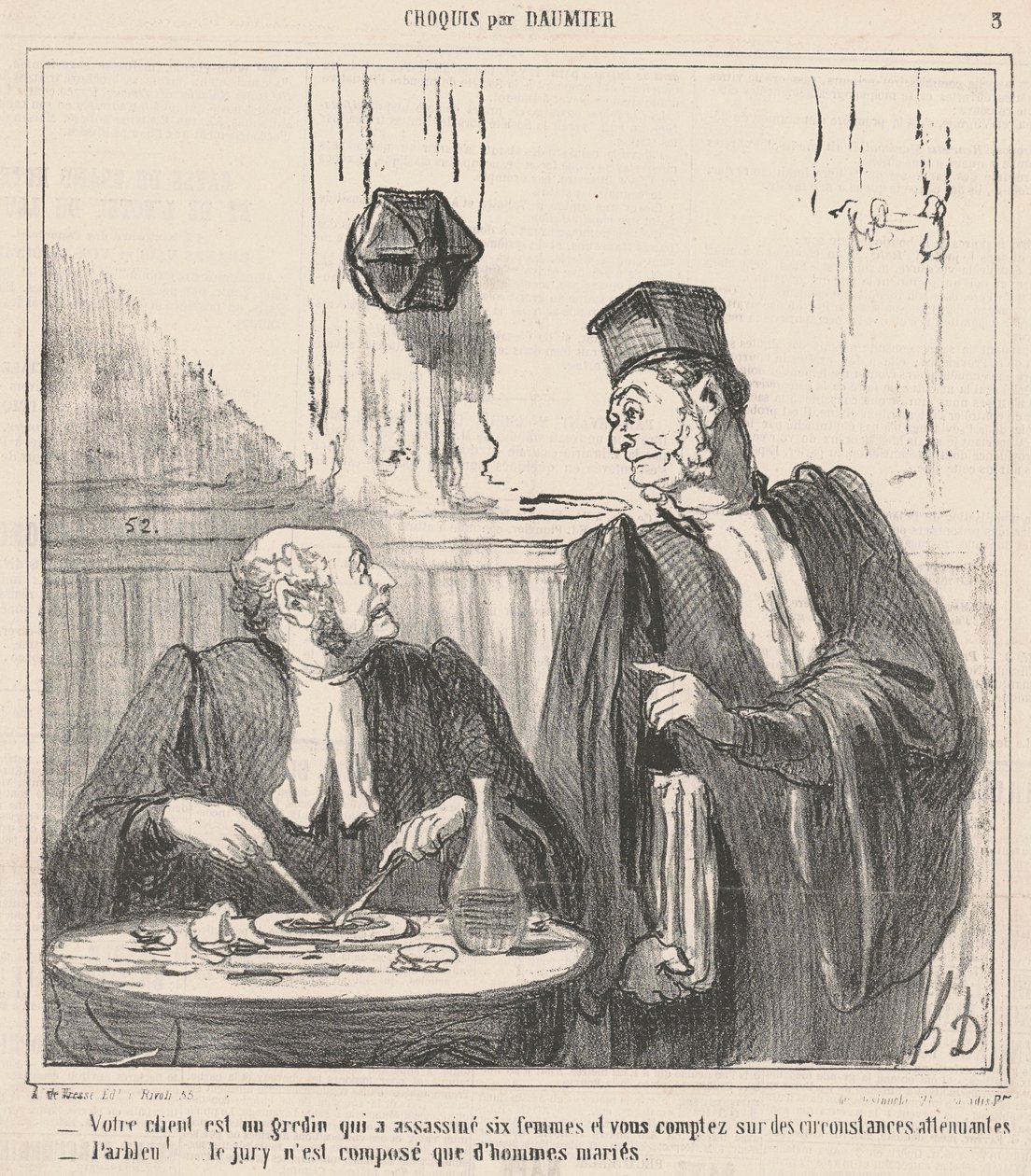 Twój klient to łajdak... autorstwa Honoré Daumier