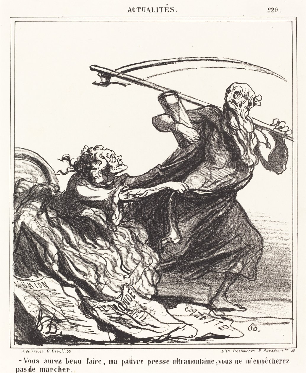 Nieważne co robisz, moja biedna prasa... autorstwa Honoré Daumier