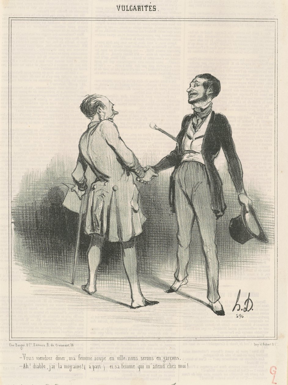 Przyjdziesz na obiad, moja żona je obiad w mieście... autorstwa Honoré Daumier