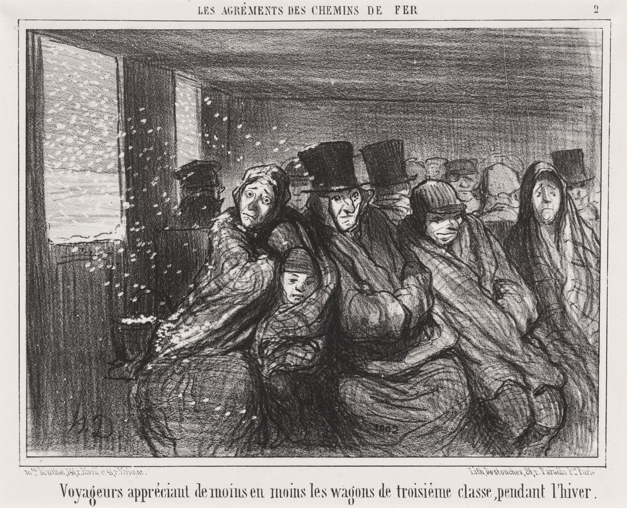Pasażerowie coraz mniej przepadają za wagonami trzeciej klasy... autorstwa Honoré Daumier