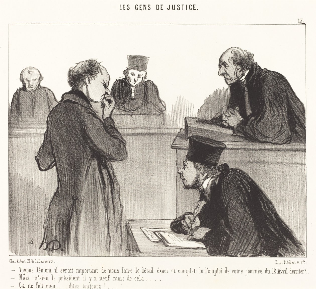 Widząc świadka, ważne byłoby... autorstwa Honoré Daumier