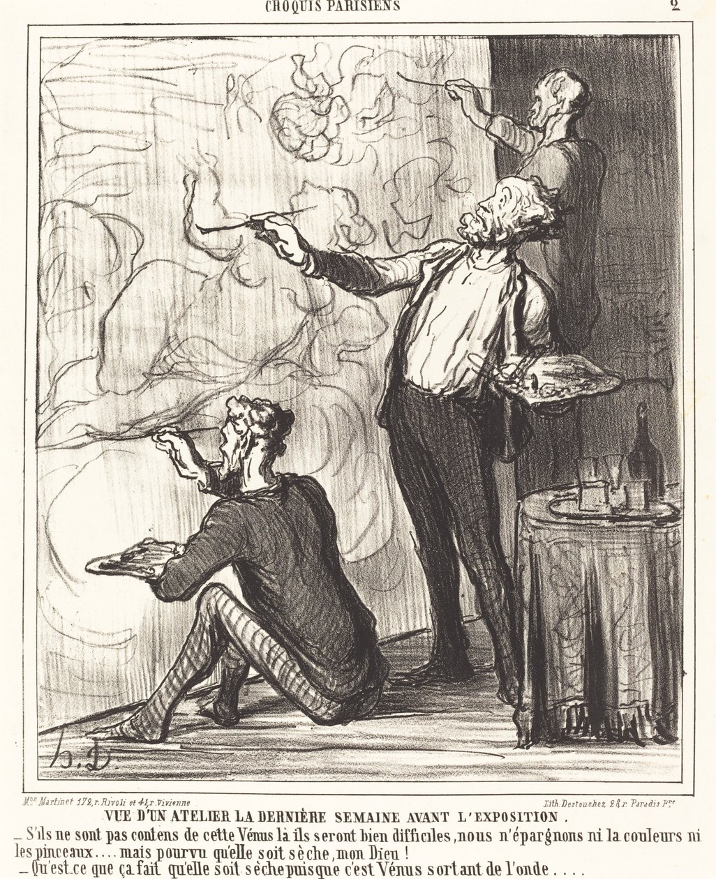 Widok warsztatu... przed wystawą autorstwa Honoré Daumier