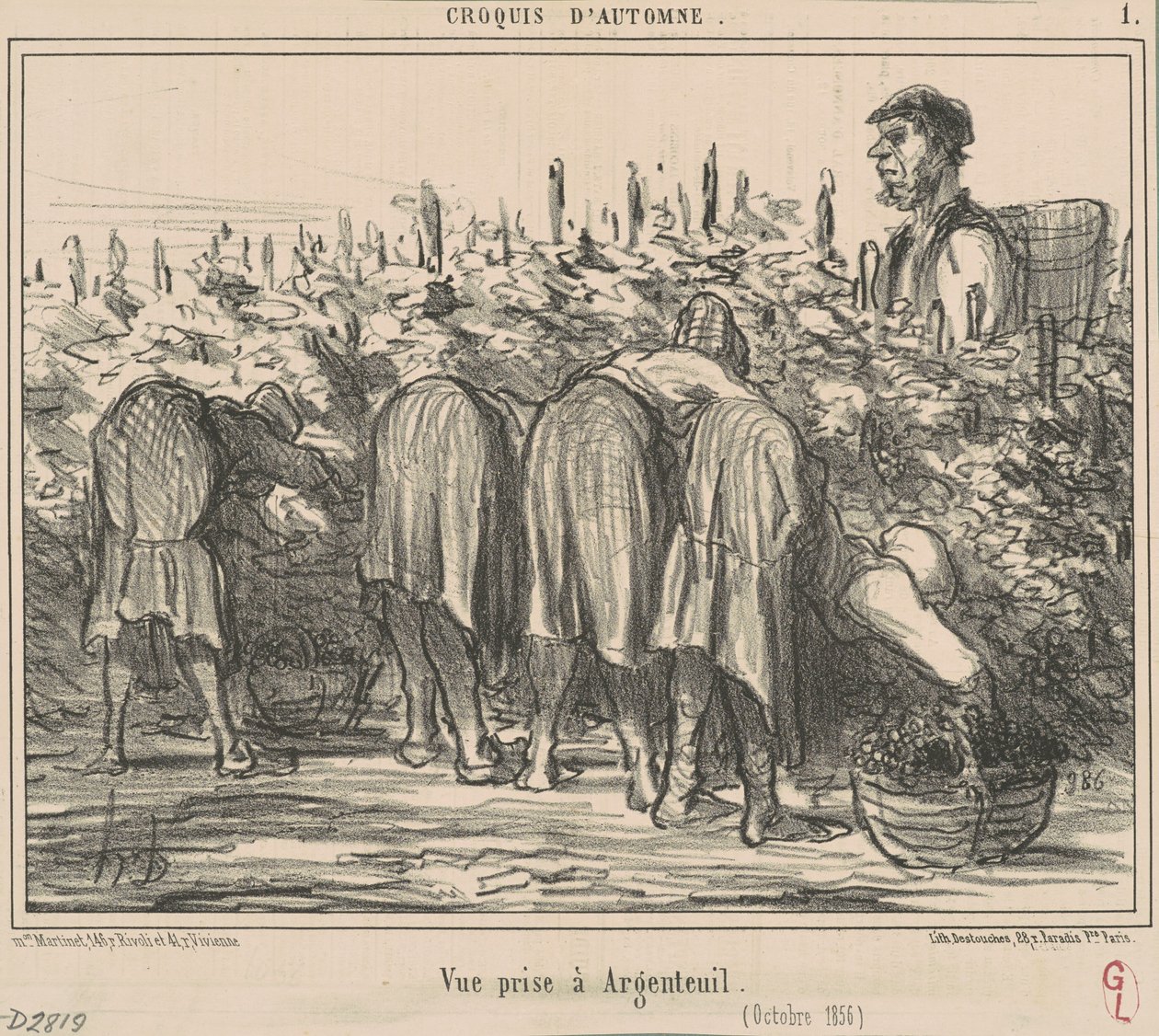 Widok z Argenteuil (październik 1856) autorstwa Honoré Daumier