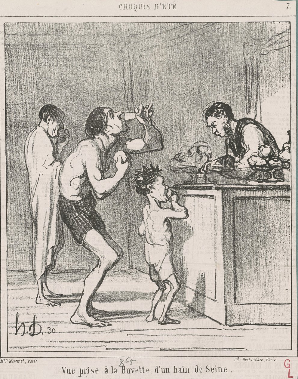 Widok z baru orzeźwiającego w wannie autorstwa Honoré Daumier