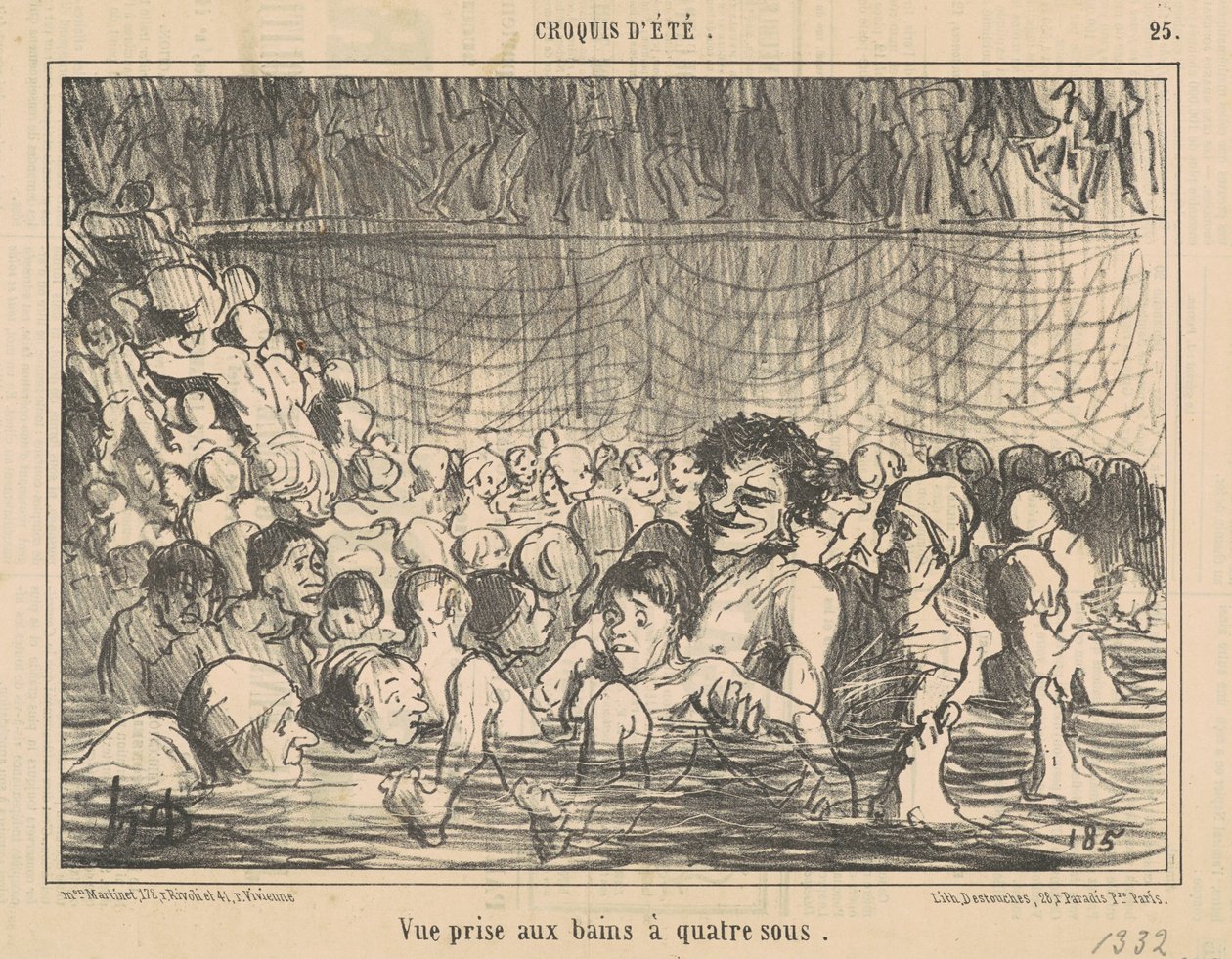 Widok z wanny z czterema sous autorstwa Honoré Daumier
