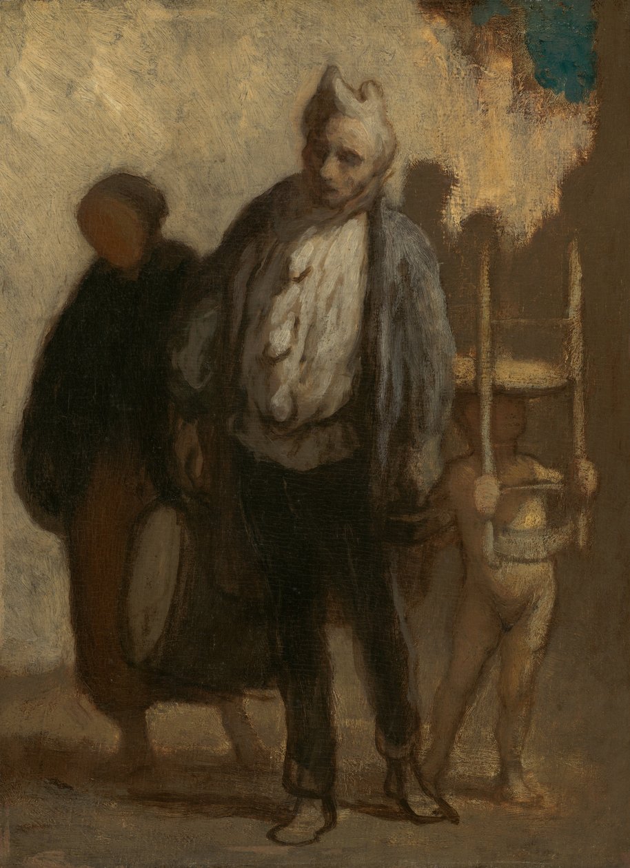 Wędrujący akrobaty autorstwa Honoré Daumier