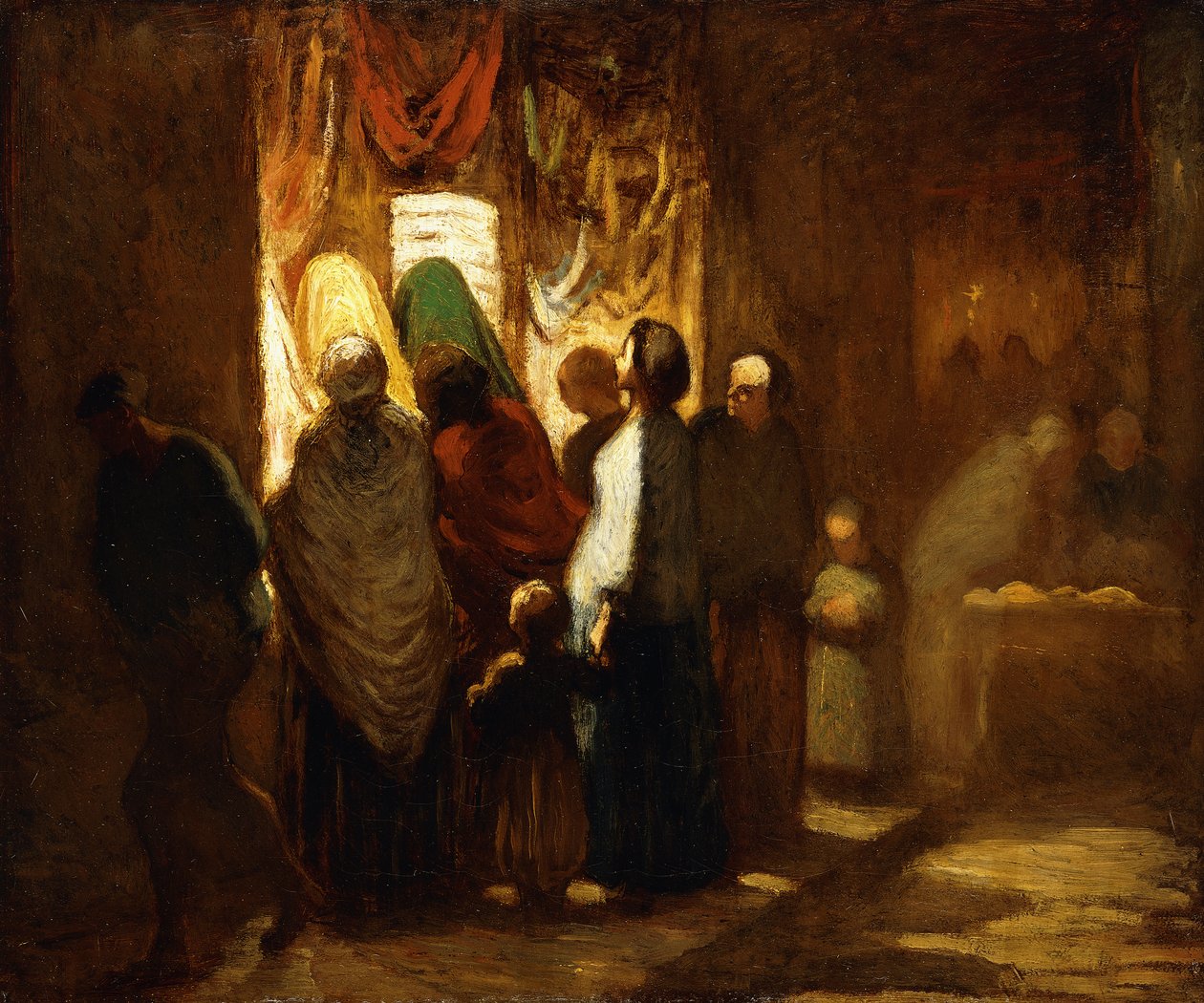 Zakupy w oknie autorstwa Honoré Daumier