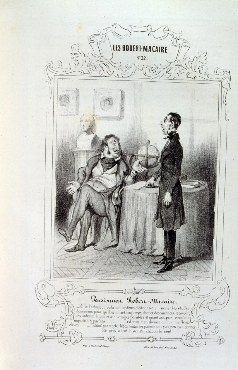 ilustracje o ideach i legendach Philipon pod tytułem Les Cent i Robert Macaire autorstwa Honoré Daumier