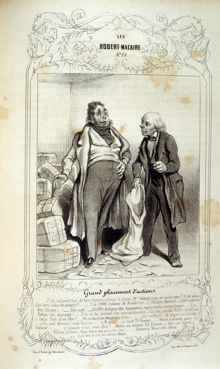 ilustracje o ideach i legendach Philipon pod tytułem Les Cent i Robert Macaire autorstwa Honoré Daumier