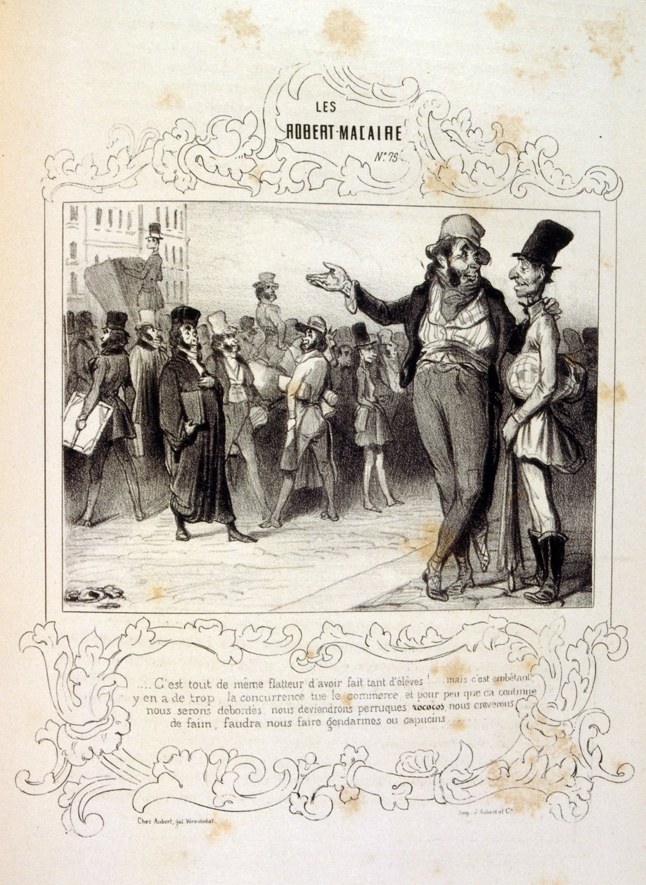 ilustracje o ideach i legendach Philipon pod tytułem Les Cent i Robert Macaire autorstwa Honoré Daumier