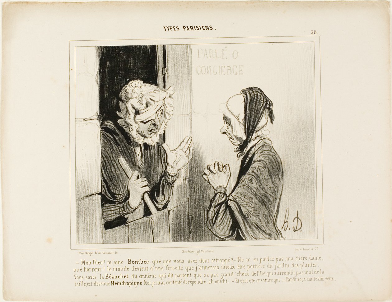 "- Mój Boże! Madame Bombec, co ci się stało - Nie wspominaj o tym, moja droga, to straszne. Świat staje się coraz gorszy, wolałbym być dozorcą w ogrodzie botanicznym! Znasz tego Bézucheta z piątego piętra, tego, który zawsze upiera się, że autorstwa Honoré Victorin Daumier