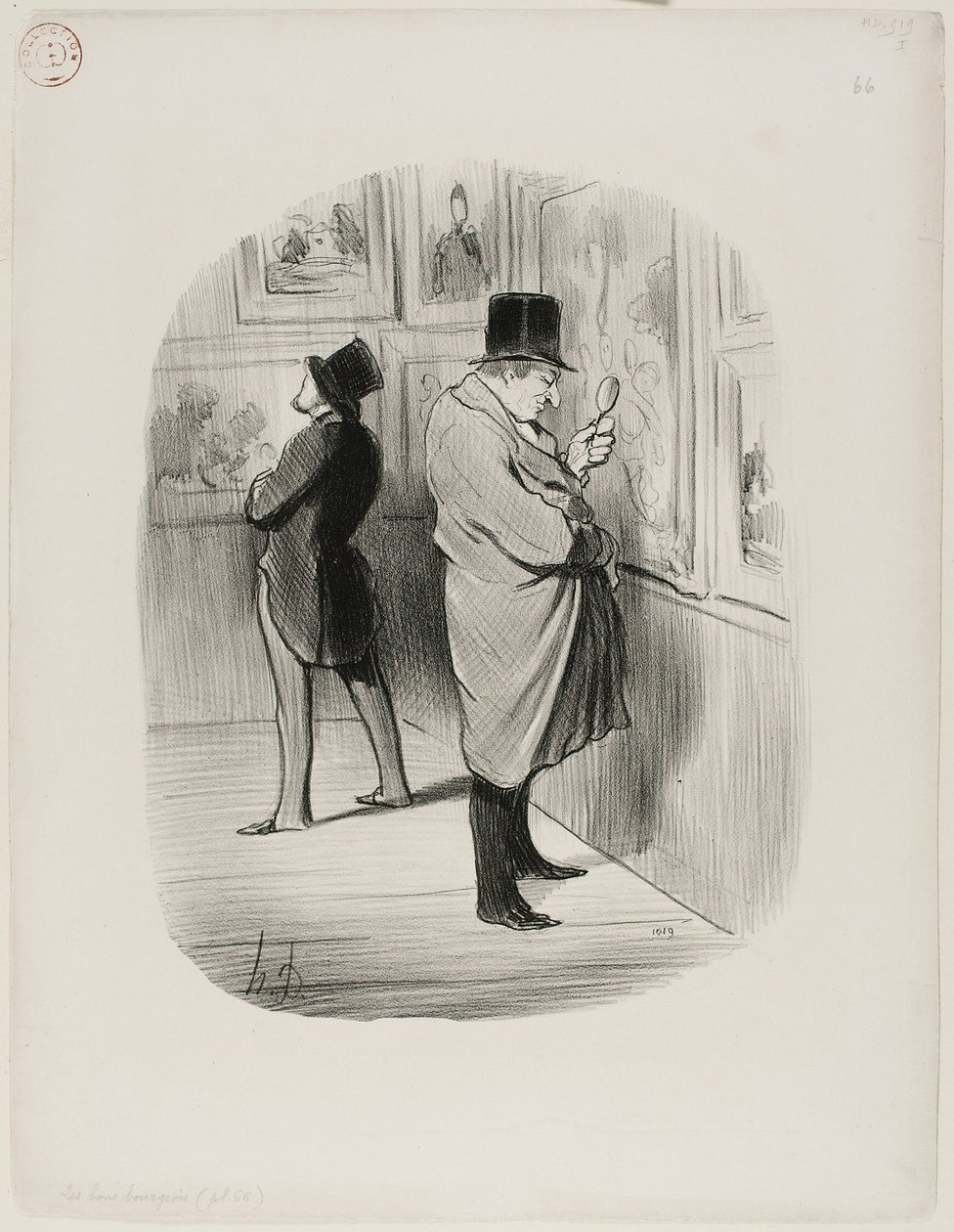Prawdziwy miłośnik sztuki, płyta 66 z Les Bons Bourgeois autorstwa Honoré Victorin Daumier