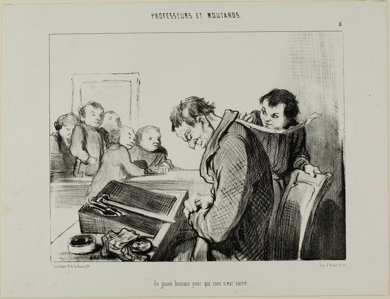 Młody człowiek, dla którego nic nie jest święte, płyta 8 z Professeurs Et Moutards autorstwa Honoré Victorin Daumier