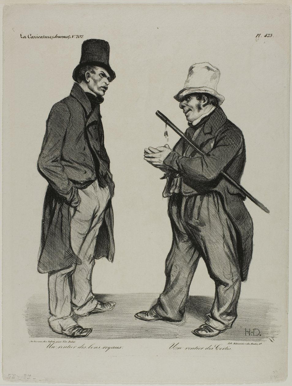 Inwestor hiszpańskich obligacji Kortezów. Inwestor hiszpańskich obligacji rządowych, płyta 423 autorstwa Honoré Victorin Daumier