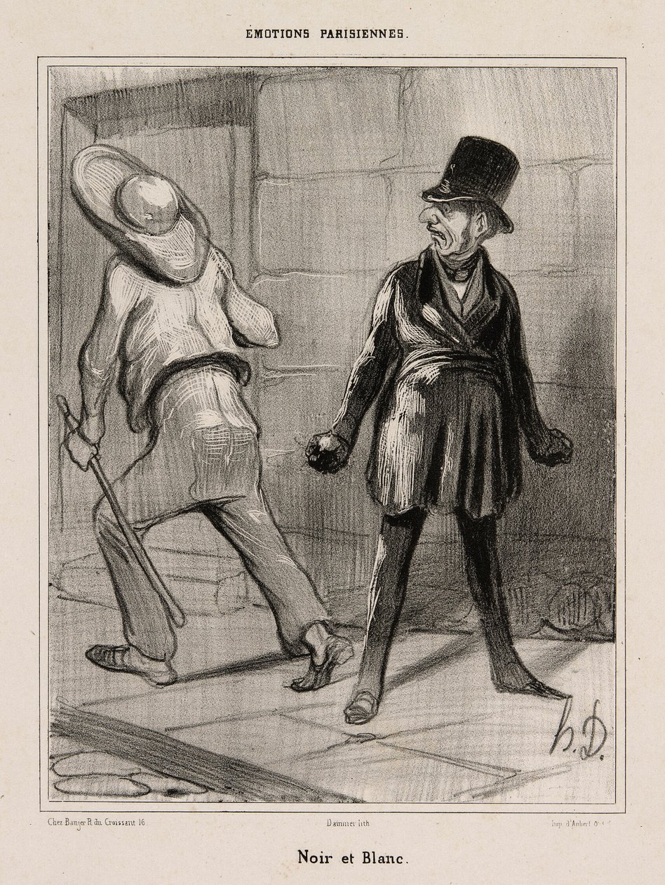 Czarno-biały, płyta 23 z Émotions Parisiennes autorstwa Honoré Victorin Daumier