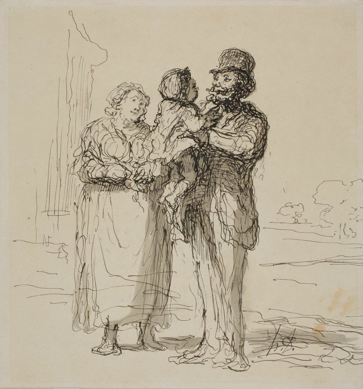 Scena rodzinna autorstwa Honoré Victorin Daumier