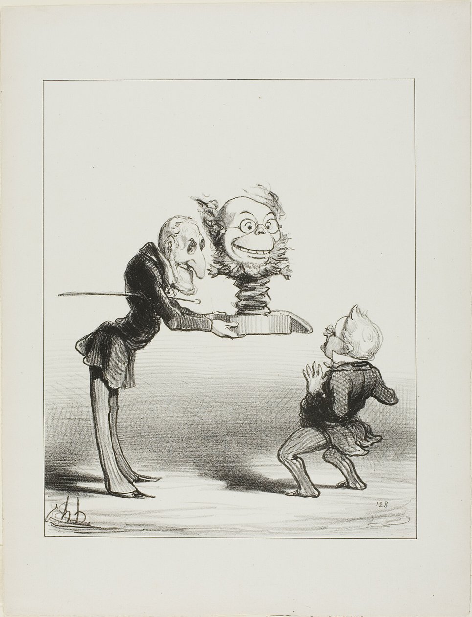 Ojciec Molé przynoszący prezenty noworoczne małemu Thiersowi, płyta 62 z Actualités autorstwa Honoré Victorin Daumier