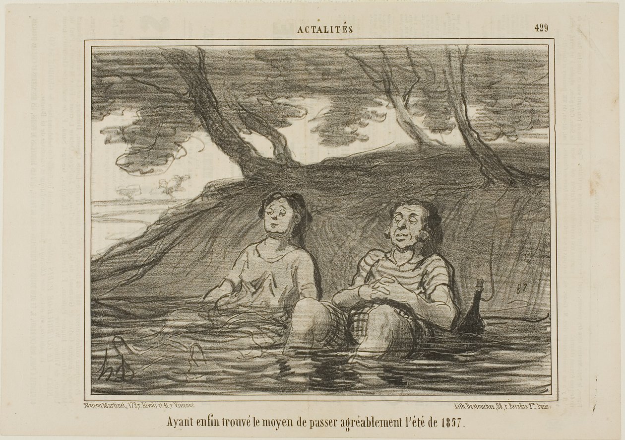 Znalazłszy w końcu rozwiązanie na spędzenie lata 1857 roku w przyjemny sposób, płyta 429 z Actualités autorstwa Honoré Victorin Daumier