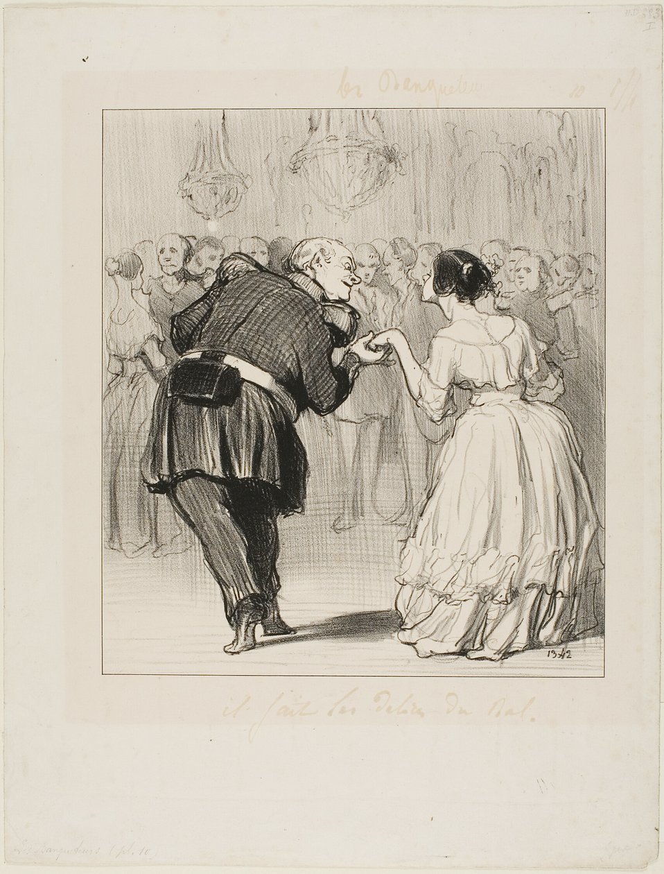 Rozkoszuje się piłką, płyta 10 z Les Banqueteurs autorstwa Honoré Victorin Daumier
