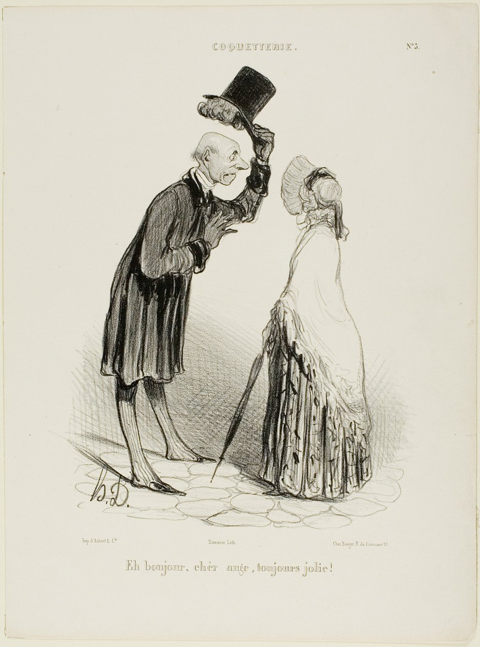 "Witaj, Aniołku, zawsze ładny...", płyta 3 z Coquetterie autorstwa Honoré Victorin Daumier