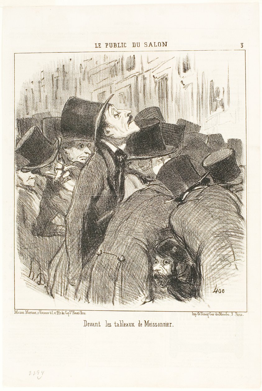 Przed obrazami Meissonniera, płyta 3 z Le Public Du Salon autorstwa Honoré Victorin Daumier