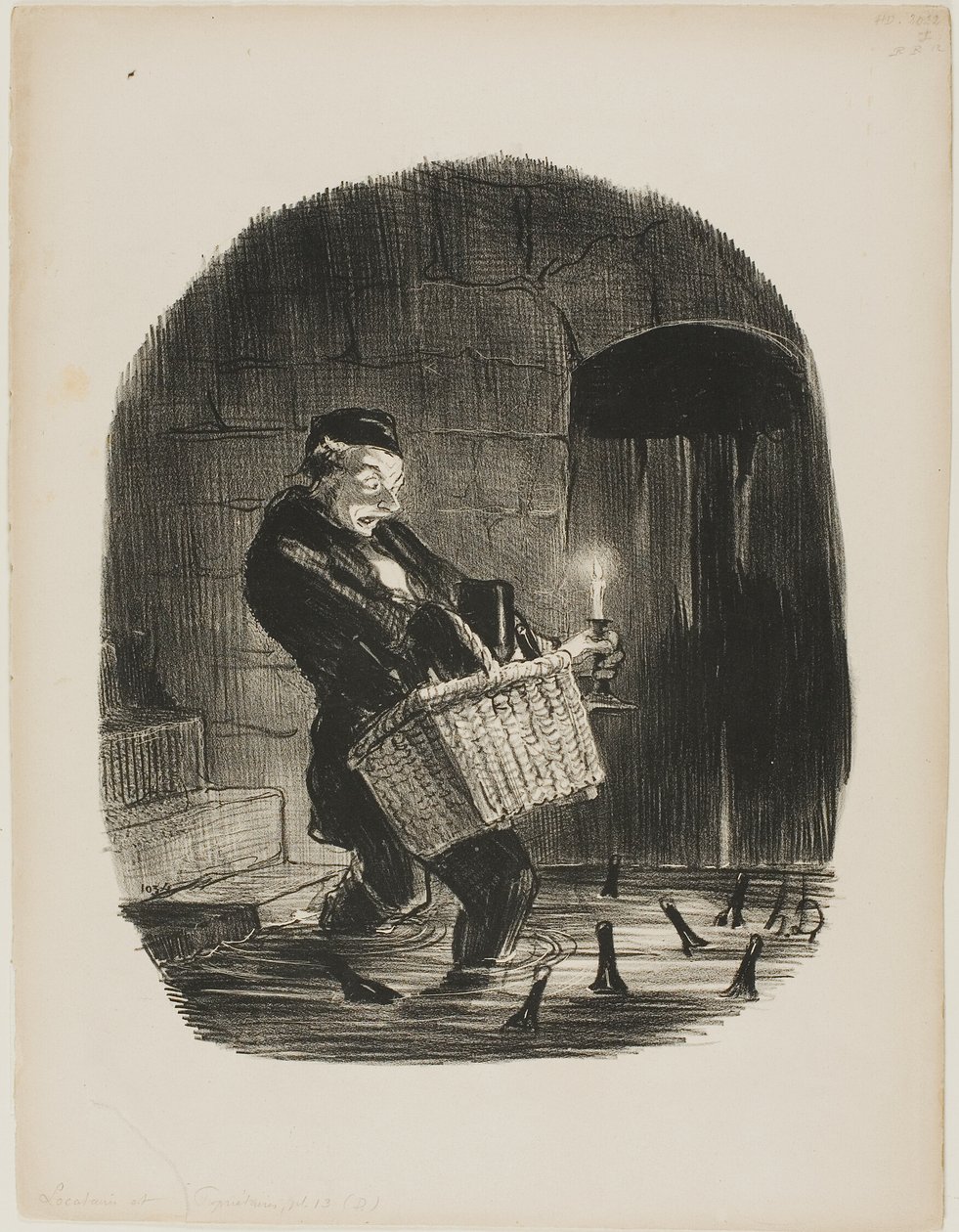 Niewygodnie jest wynajmować mieszkanie blisko rzeki, płyta 13 od Locataires et Propriétaires autorstwa Honoré Victorin Daumier