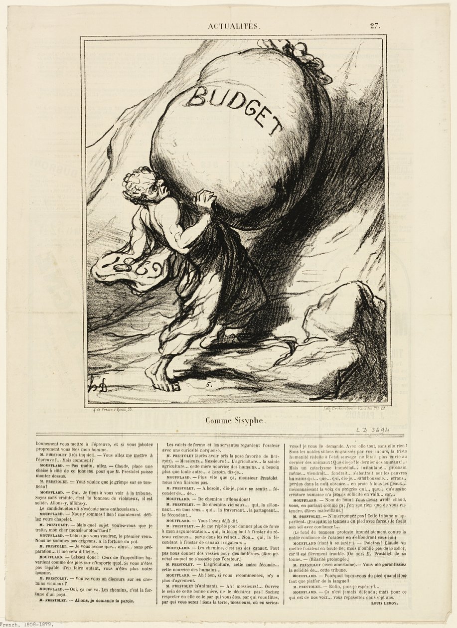 Jak Syzyf, płyta 27 z Actualités autorstwa Honoré Victorin Daumier