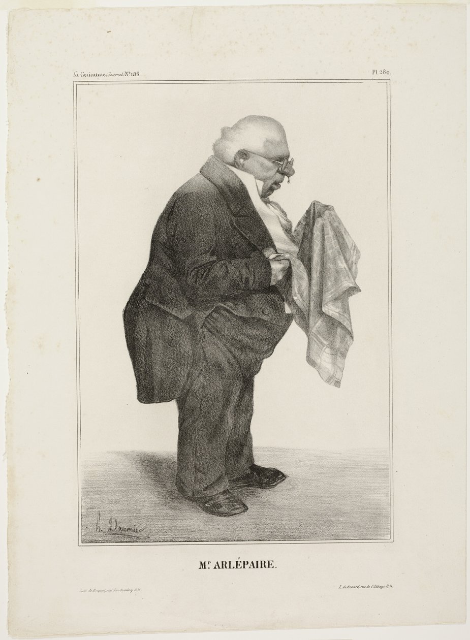 Pan Arlépaire..., płyta 280 z Célébrités de la Caricature autorstwa Honoré Victorin Daumier