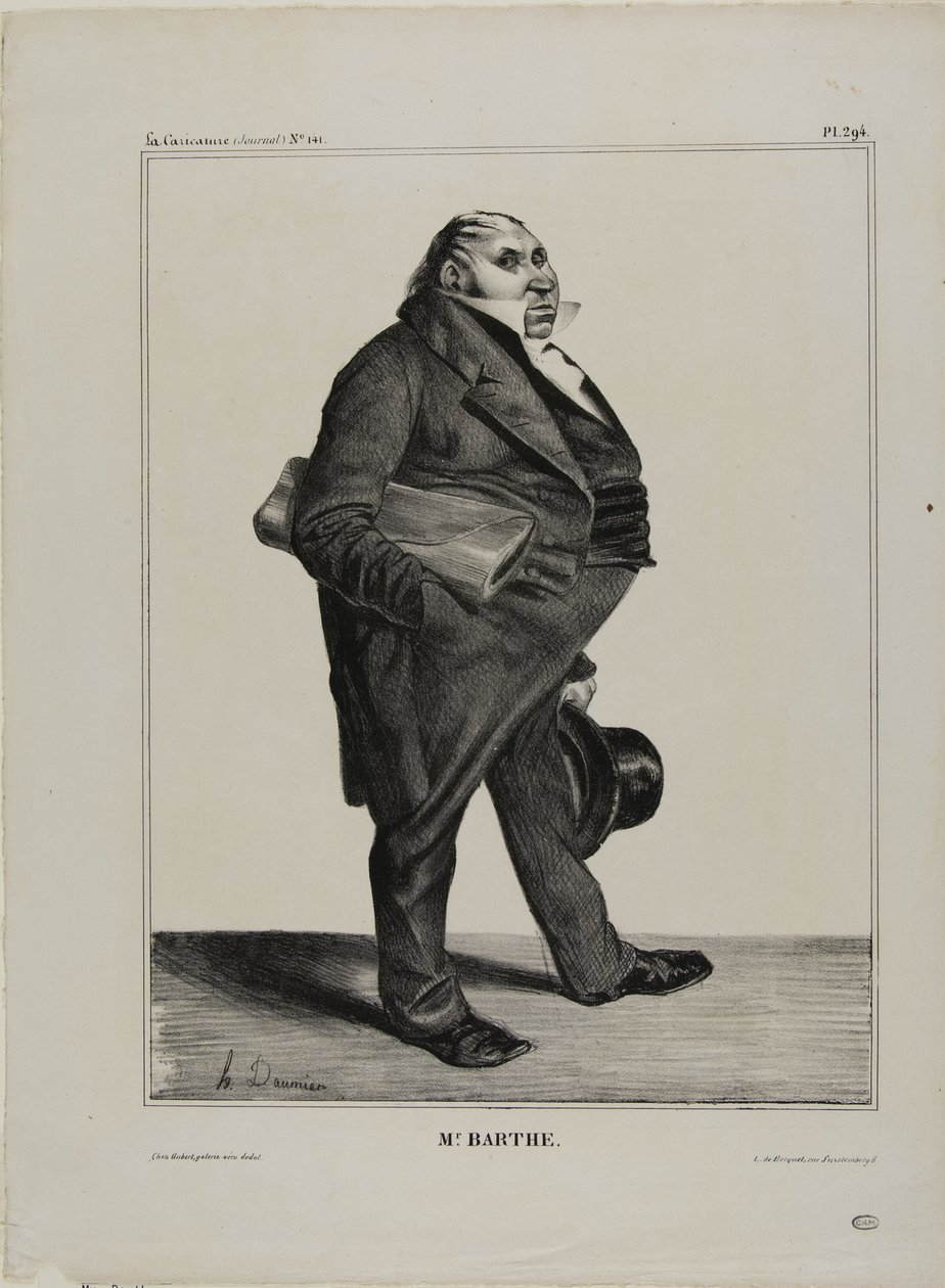 Pan Barthe, płyta 294 z Célébrités de la Caricature autorstwa Honoré Victorin Daumier