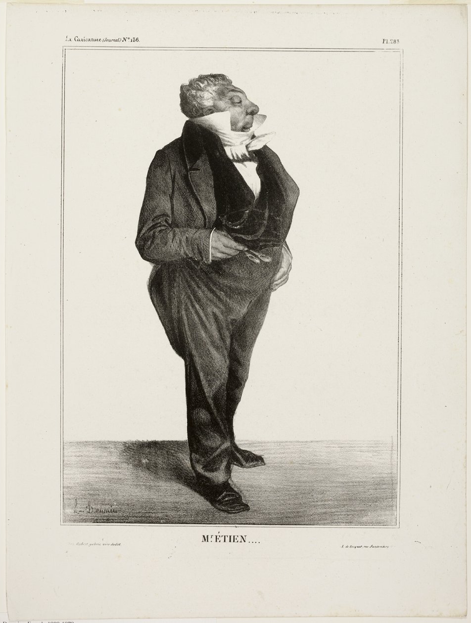 Pan Étien...., płyta 283 z Cartooning Celebrities autorstwa Honoré Victorin Daumier