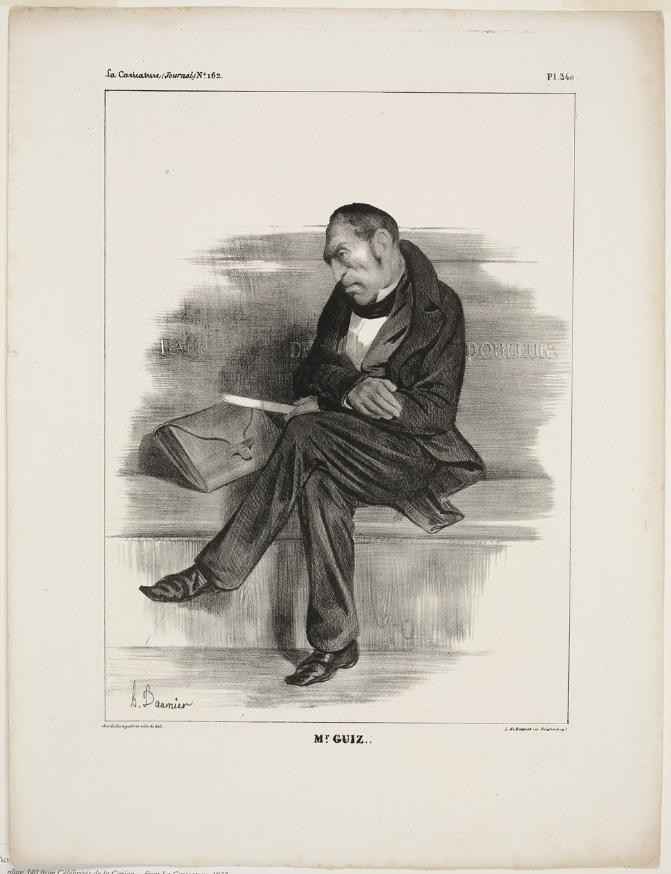Pan Guiz..., płyta 340 z Cartooning Celebrities autorstwa Honoré Victorin Daumier