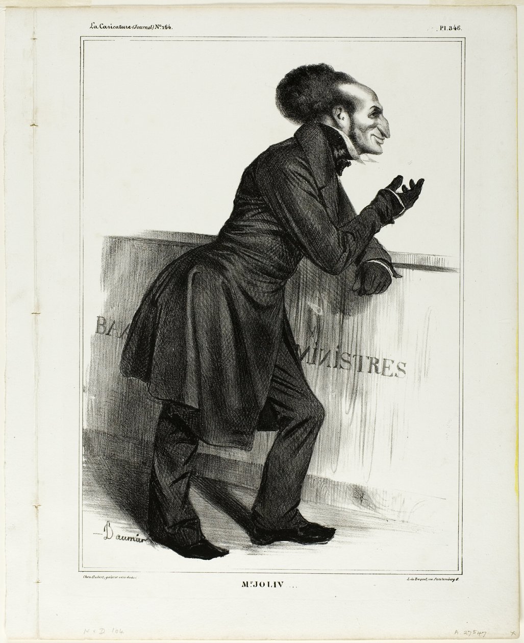 Pan Joliv...., płyta 346 z Cartooning Celebrities autorstwa Honoré Victorin Daumier