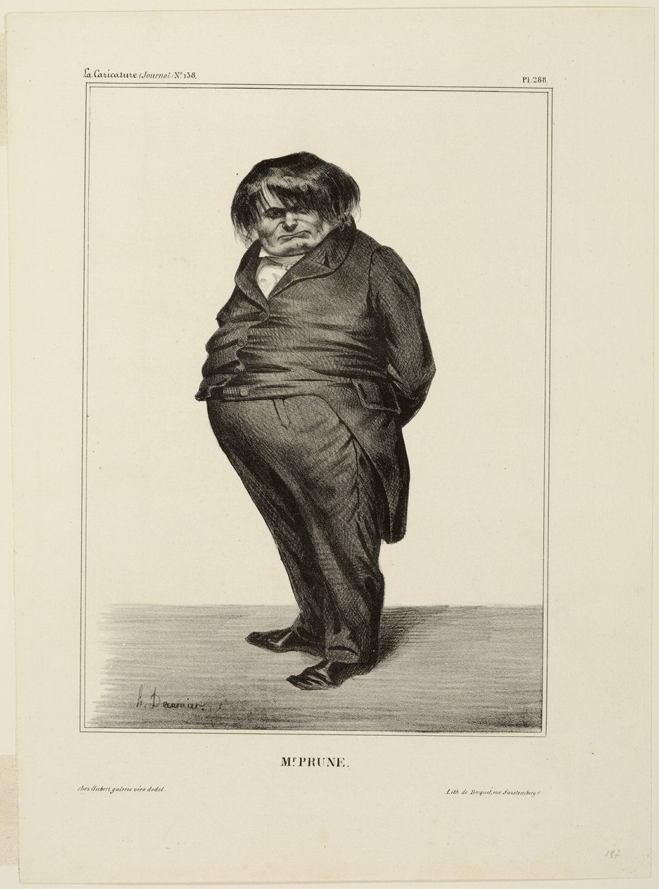 Pan Prune, płyta 288 z Célébrités de la Caricature autorstwa Honoré Victorin Daumier