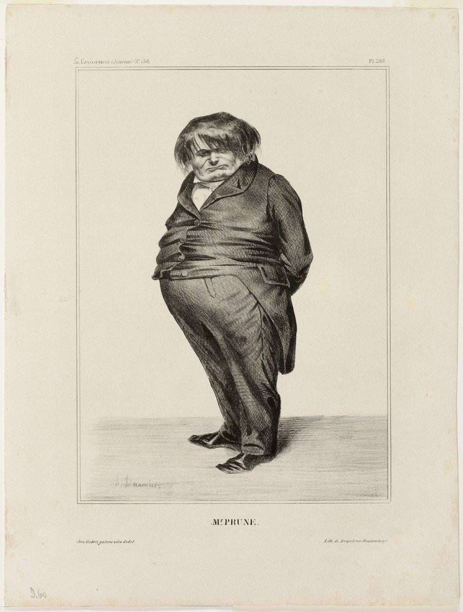 Pan Prune, płyta 288 z Célébrités de la Caricature autorstwa Honoré Victorin Daumier