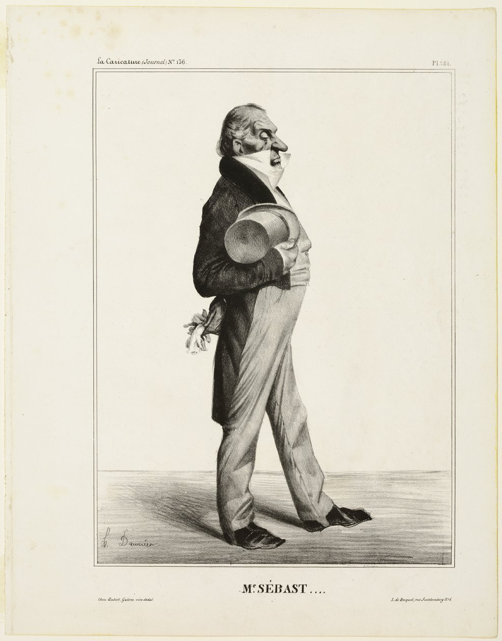Pan Sébast ...., płyta 281 z Cartooning Celebrities autorstwa Honoré Victorin Daumier